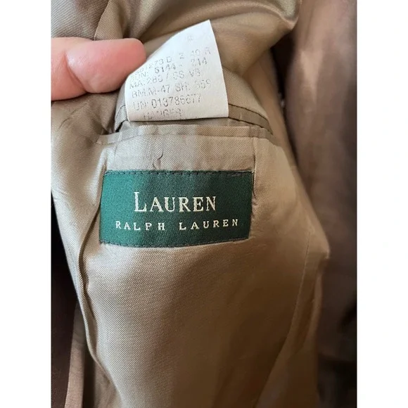 Lauren Ralph Lauren Men's Classic Fit Suit Blazer Jacket Brown Size 40R